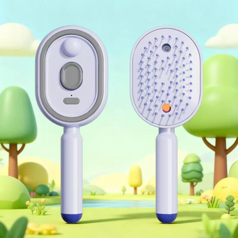 Brosse à cheveux autonettoyante en un clic, poils rétractables, peigne électrique pour le soin du cuir chevelu et l'élimination des cheveux raides,